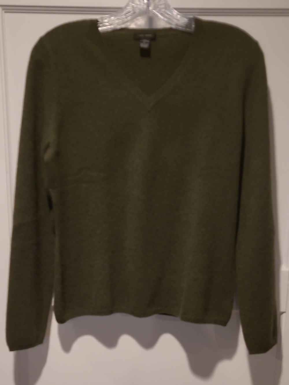 Only Mine Olive Green Women's V-Neck Sweater
